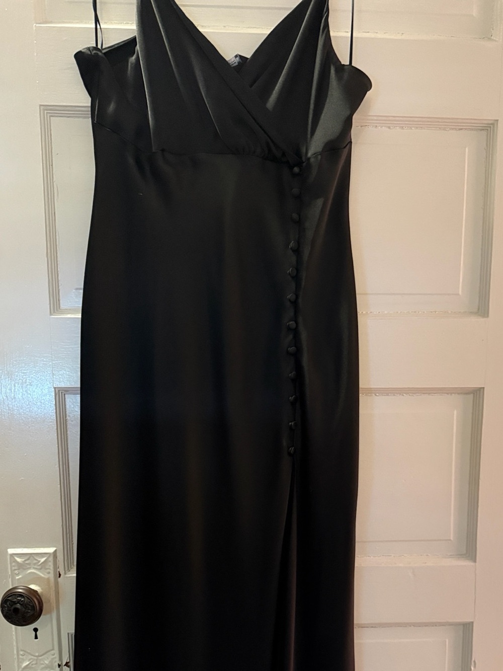 Black Maxi Dress with Side Button Detail